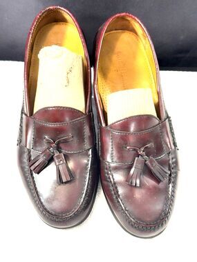 Cole Haan Pinch Tassle Men’s Leather Burgundy Loafers Sz 10.5
